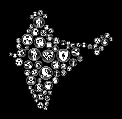 2025 futuristic India with AI and tech elements