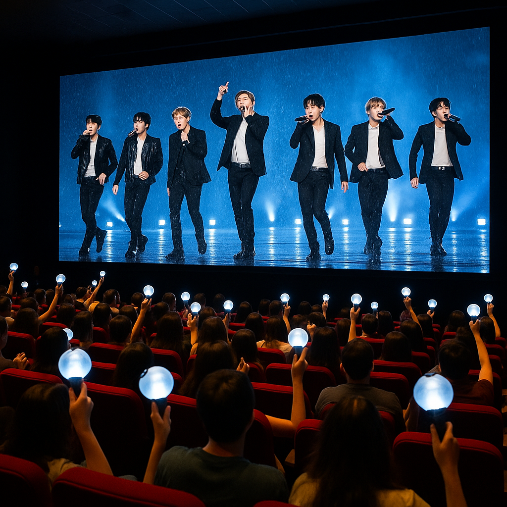 BTS और TXT के fans HYBE Cine Fest India में cheering करते हुए