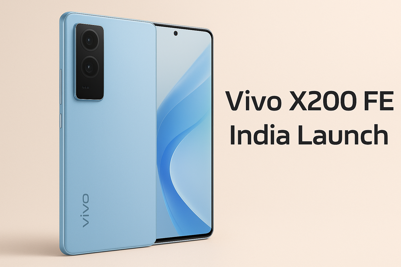 Vivo X200 FE showcased with triple camera module and curved AMOLED display against a futuristic background